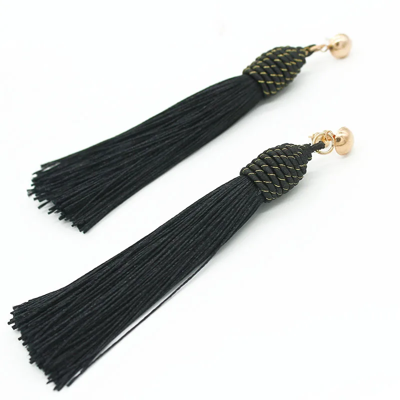 

Bohe Fashion Silk Tassel Earrings For Women Rope Braided Thread Earring Brinco Bohemian Summer Statement Jewelry Girlfriend Gift