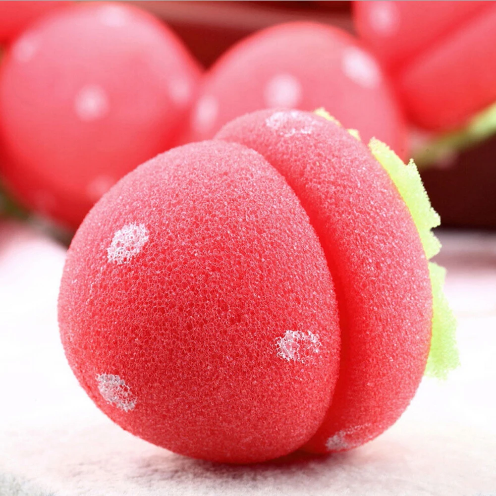 12 pcs Rollers Curlers cute Strawberry Balls Soft Sponge Foam Balls
