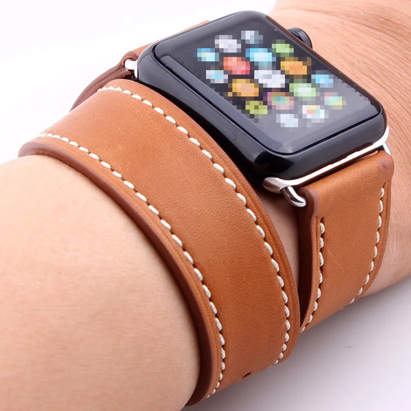 EACHE 38 мм 42 мм удлиненный ремешок из натуральной кожи для женщин Apple Watch Band ремешок двойной походный браслет аксессуары для часов