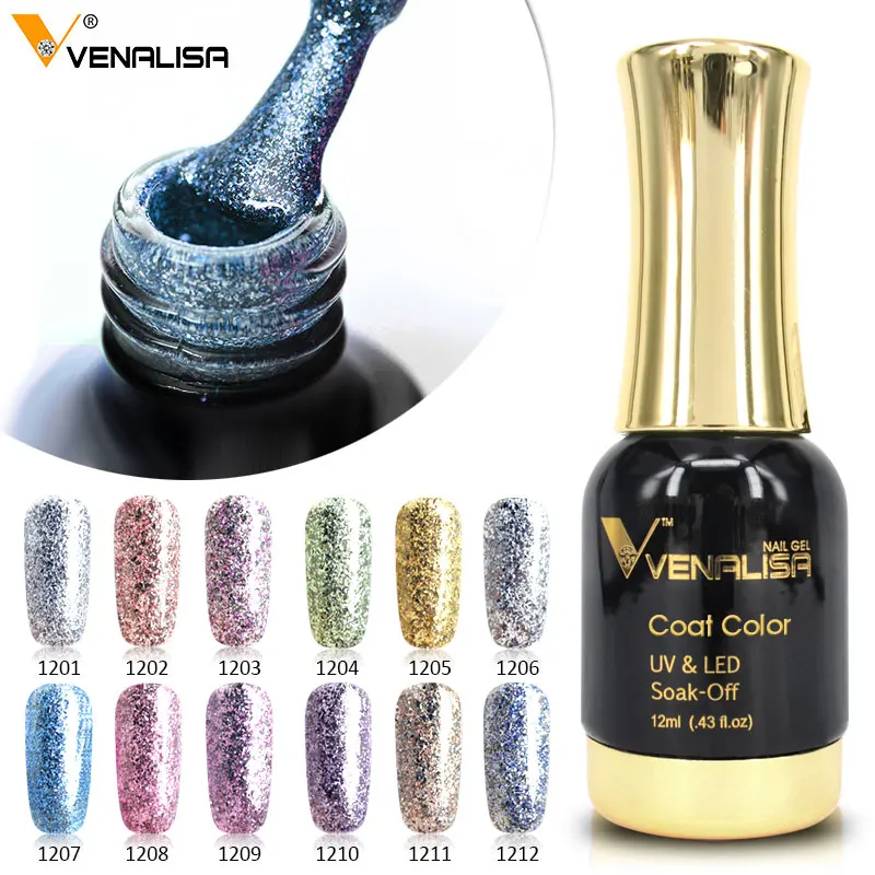 Venalisa brand 12ml nail art design tip manicure soak off uv led color gel nail polish nail shellaced lacquer
