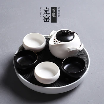 

6pcs small tea set Yixing Chinese ceramic cup sea ice crack Kung Fu teapot set travel teaware Japanese style tea set gift