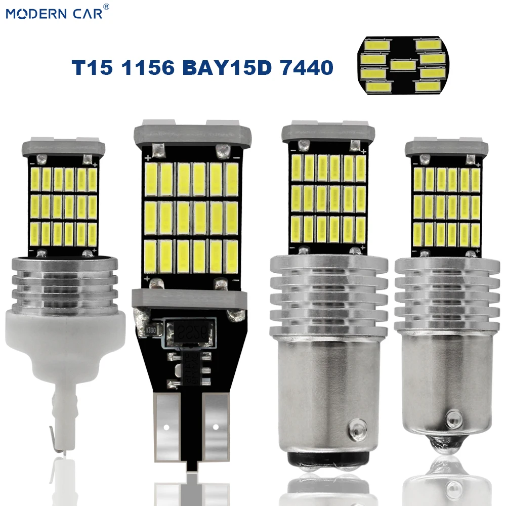 Современный автомобильный светодиодный светильник T15 T10 45 4014 45SMD T16 без ошибок Canbus