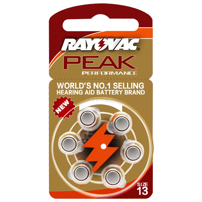 60 PCS Rayovac PEAK High Performance Hearing Aid Batteries. Zinc Air 312/A312/PR41 Battery for siemens BTE/RIC Hearing aids.