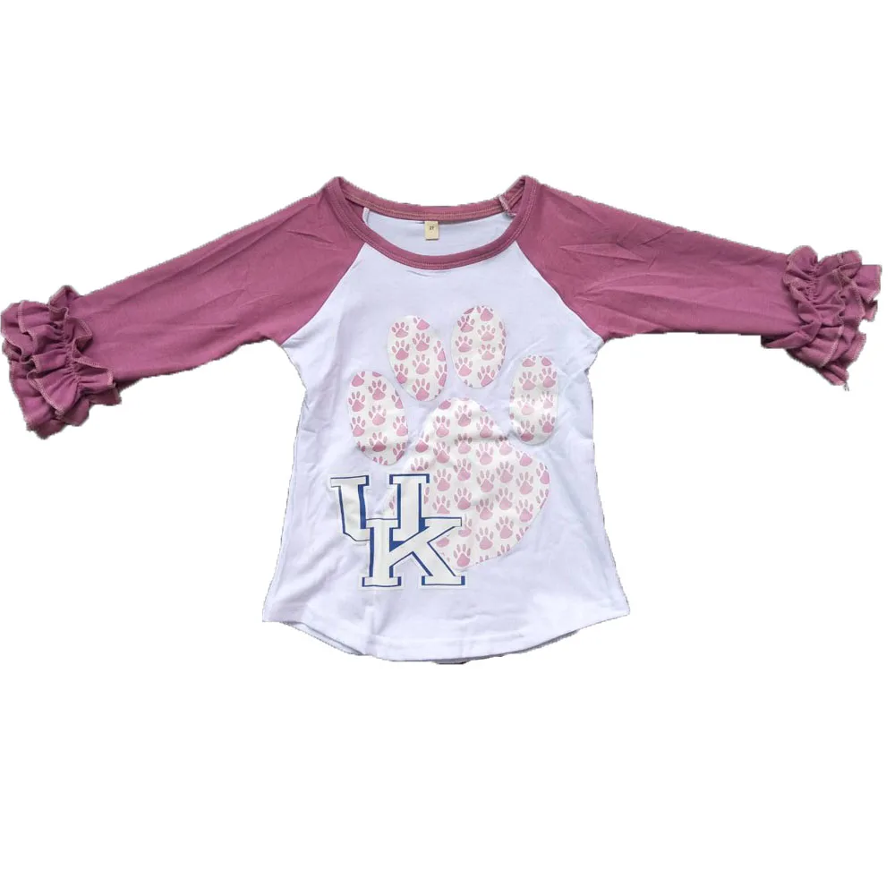 

Girls long-sleeved shirt pink long-sleeved cute hot Print cotton material yll