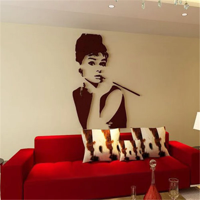 Audrey-Hepburn-Acrylic-3d-three-dimensional-wall-stickers-living-room-TV-background-wall-Home-Decoration-sticker (2)