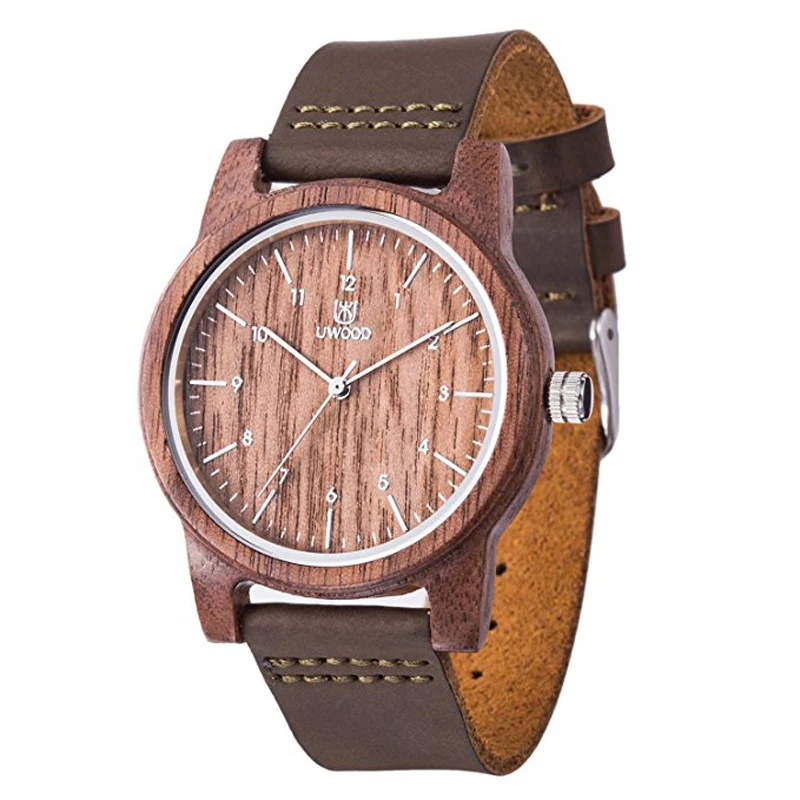 Новые деревянные часы кварцевые часы Для мужчин 2018 бренд Повседневное наручные часы Аналоговые Природа Дерево модные мягкие кожаные