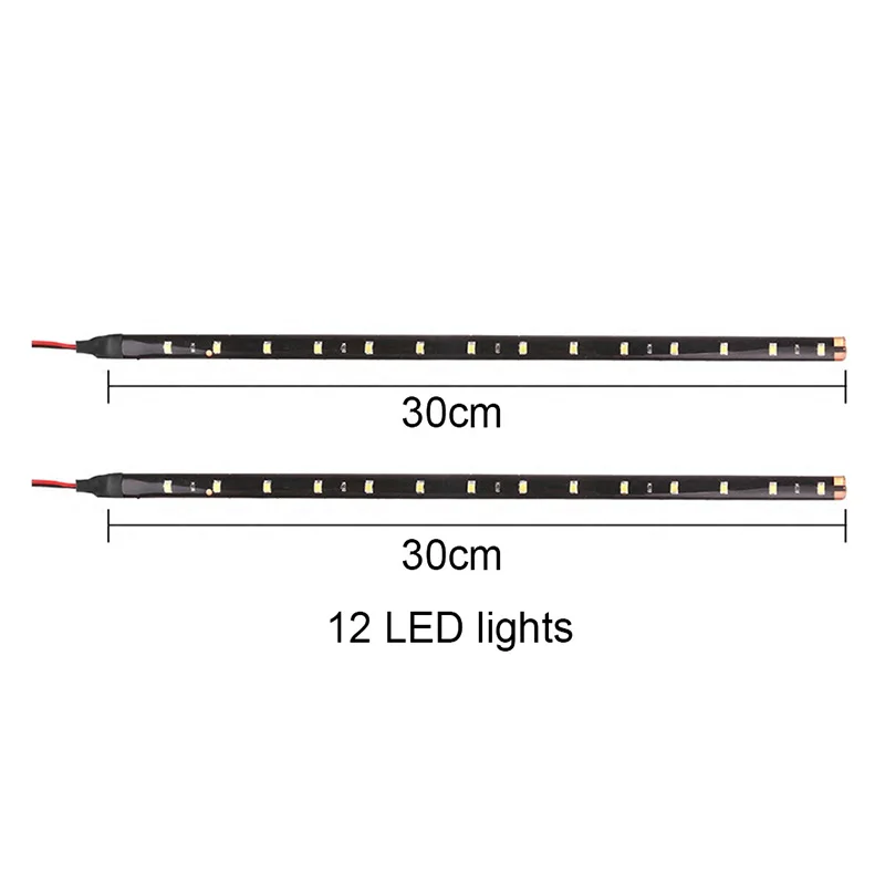 

High Power 30 cm Decoration LED Strip light 5050 SMD Waterproof DC 12 V Daytime Running light Bar lamp Tape String 2 pcs