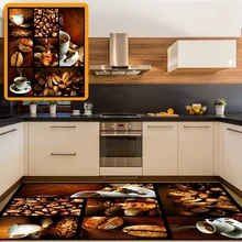 Else кофейные чашки бобы Лоскутная винтажная 3d печать Нескользящая микрофибра кухня современный декоративный моющийся коврик