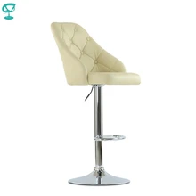 N94CrPuBeige Barneo N-94 бежевый кухонный барный стул с мягким сиденьем мебельная эко-кожа ножка хром стул на газ-лифте стул высокий стул для барной стойки кресло для мастера макияжа стул по России