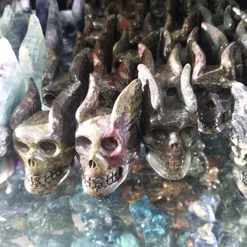 

Natural stone crystal skull flying skull embellishments and chakra healing crystals