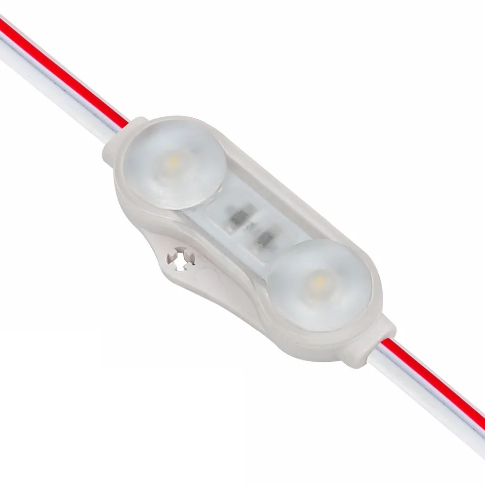 

60pcs 2 LEDs 180 Deg Back Light 1.2W LED Injection Module DC12V White 2835 SMD Waterproof Decorative Light for Letter Sign