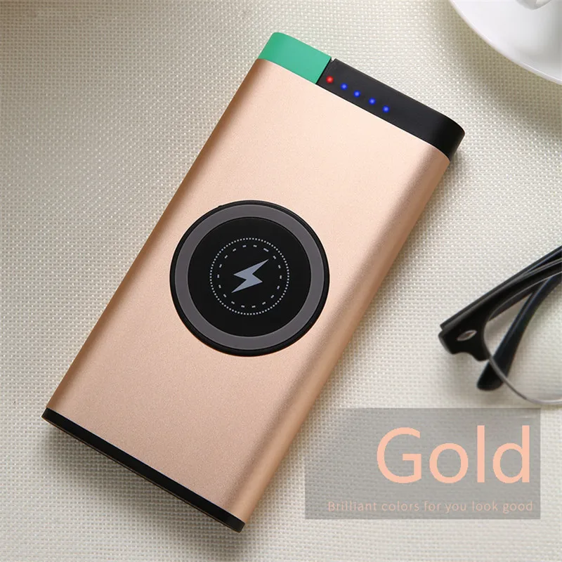 Power Bank 10000 Mah Qi wireless charging metal Slim Charger battery power bank large capacity For iphone 6/7/8 X Hot Sales Power Bank 10000 Mah Qi wireless charging metal Slim Charger battery power bank large capacity For iphone 6/7/8 X Hot Sales