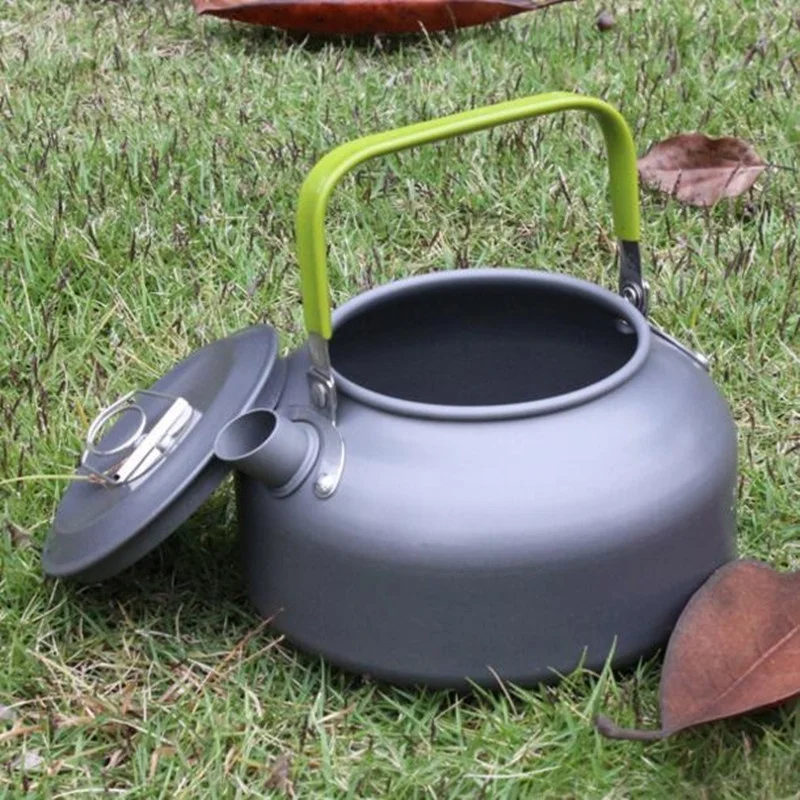 0.8L portátil acampar al aire libre senderismo Picnic de aluminio de aleación de hervidor de agua tetera café olla de agua al aire libre electrodomésticos