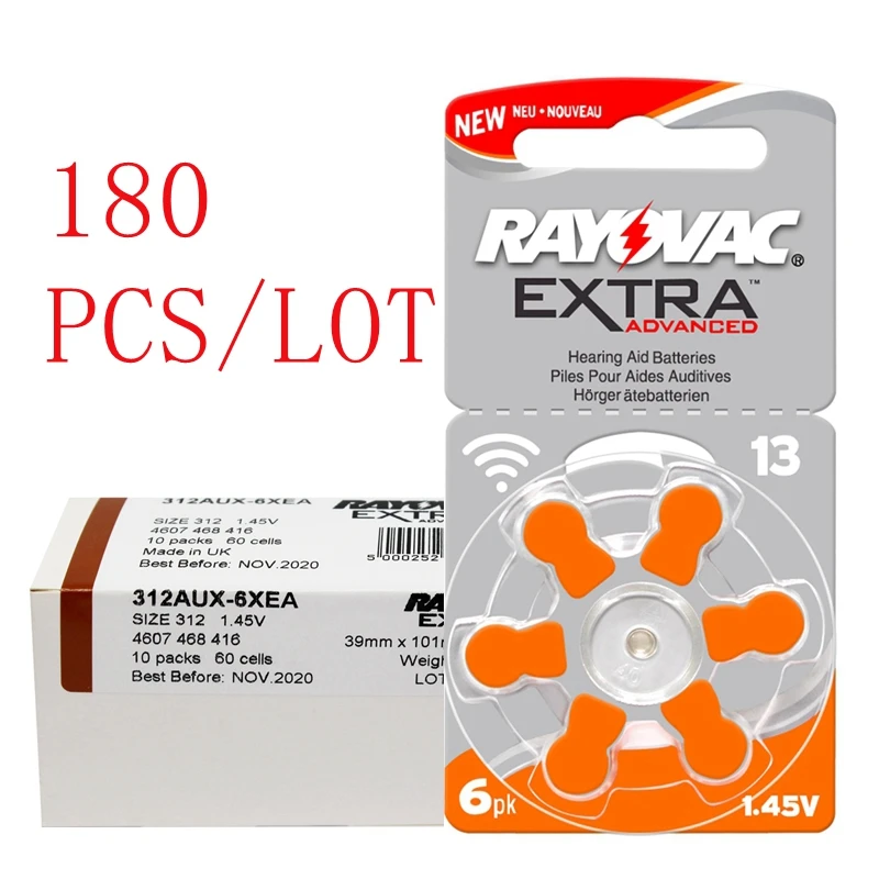 180 шт. батарейки для слухового аппарата RAYOVAC A13 13A 13 P13 PR48|hearing aid batteries a13|battery a13zinc air |
