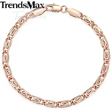 Trendsmax – Bracelet chaîne d'escargot couleur or Rose pour femmes, bijoux à la mode, cadeau, 5mm 18cm-25cm, 585, GB179A