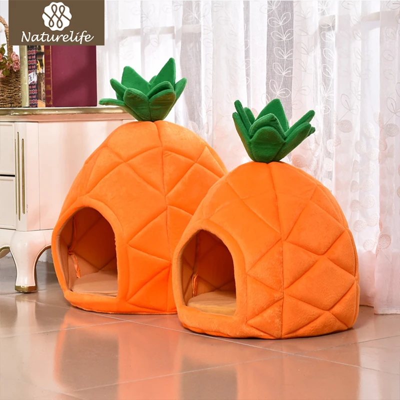 

Naturelife Warm Dog Bed Soft Creative Cute Pineapple Dog Mat Comfortable Solid Pet Bed for Dog and Cat Dog Kennel Drop shipping
