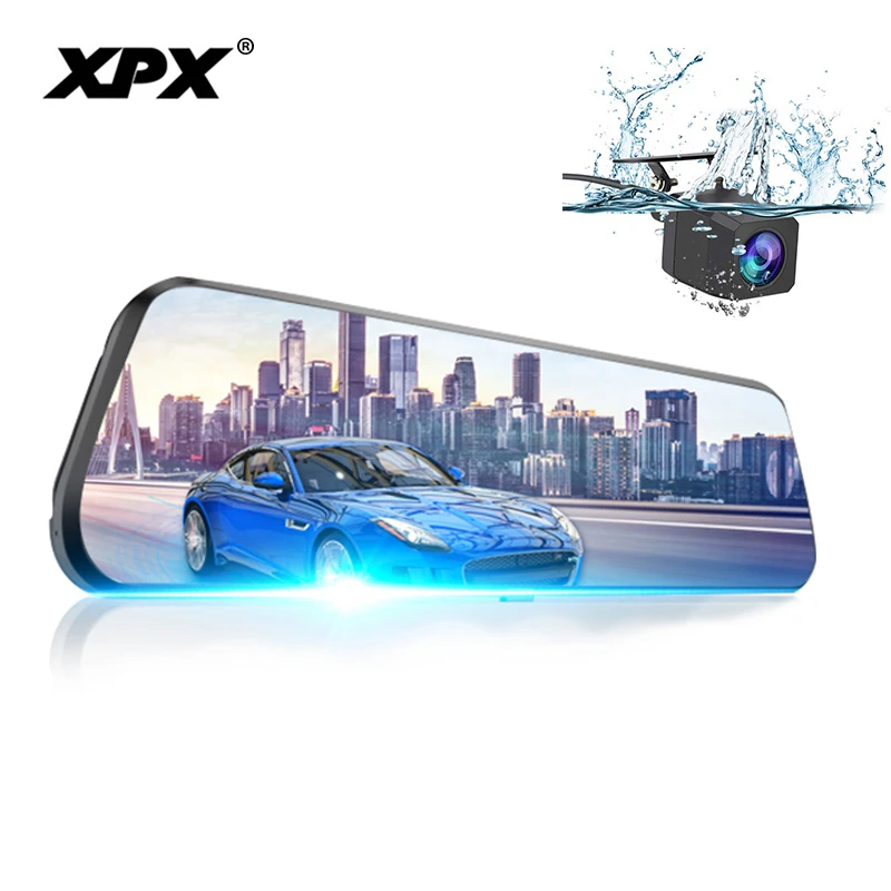 Автомобильный видеорегистратор XPX ZX968 с зеркалом заднего вида 9 8 дюйма 2.5D IPS экран