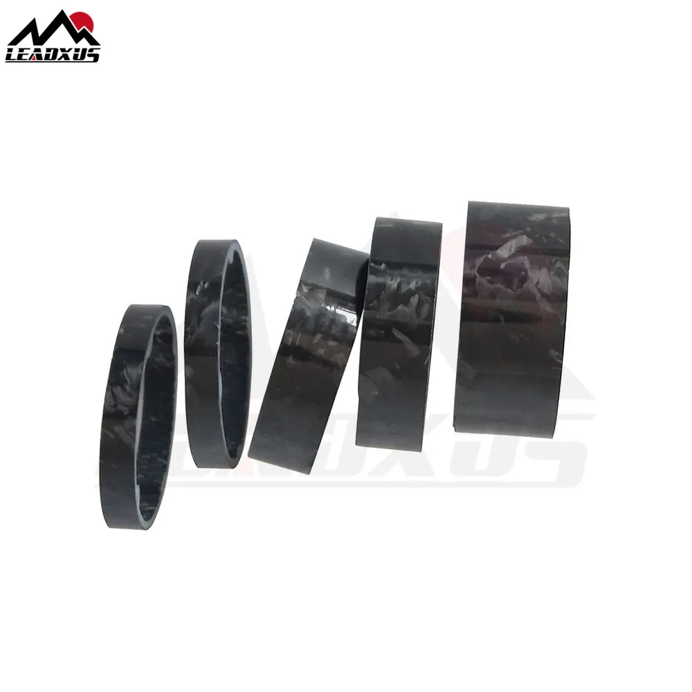 

LEADXUS 5PCS 1-1/8" 5mm 10mm 15mm Ultra Light Carbon Fiber 28.6mm Marble Glossy Washer Bike Bicycle Headset Stem Spacers Kit