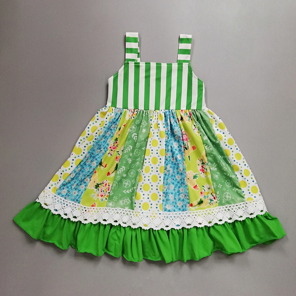 

Baby Girl Dresses Sleeveless Summer Dress Colored lace edge Baby Remake Clothes Girls Ruffle Dresses vetement enfant fille