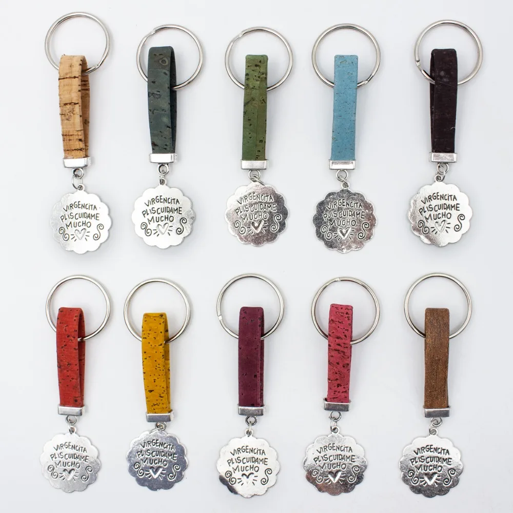 

Cork keychain Buddha pendant Simple style colorful cork handmade keychain I-055-MIX-10