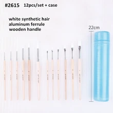 Высокое Качество Южная Корея taklon волос 12 шт./компл. художественные supplie кисть для акварели и акрил с цветным рисунком