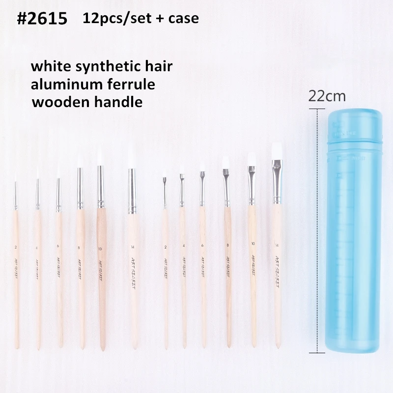 Kopen Hoge kwaliteit zuid korea taklon haar 12 stk set art leveranties verf borstel voor aquarel amp; acryl kleur schilderen