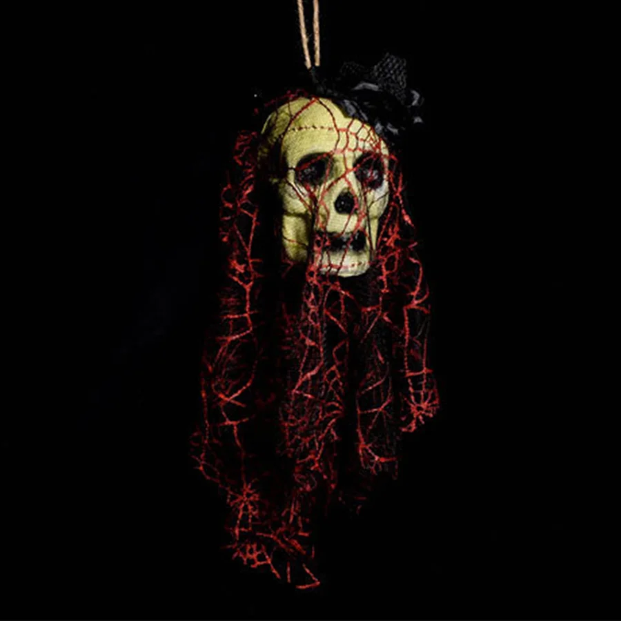 Halloween Decorate Props Ornaments Hallowmas Artificial Skull Skeleton Ghost Dolls Hanging Ornament Decoration Party Supplies (44)