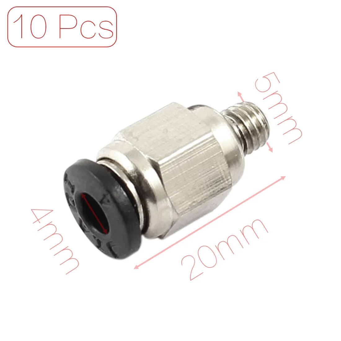 

UXCELL M5 Thread To 4Mm Hole Tube Air Pneumatic Push In Quick Connector Jointer 10 Pcs