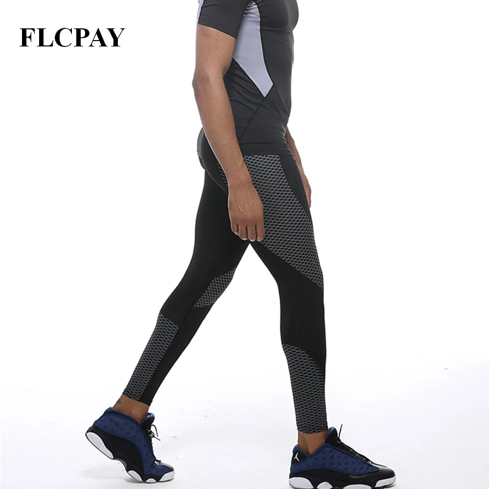 

2018 New Men Running Leggings Fitness Men Sports Printed Jogging Pants Sweatpants Bodybuilding Basketball Pants Tights Short