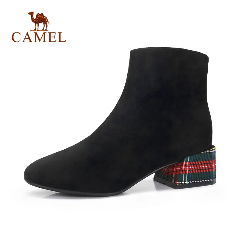 CAMEL/модные короткие Ботинки martin зимние классические ботинки на высоком каблуке в