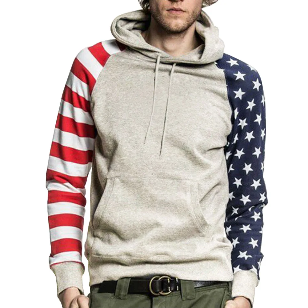 2018 Men America Usa Flag Stars 3d Print Couple Hoodie Tops Long ...