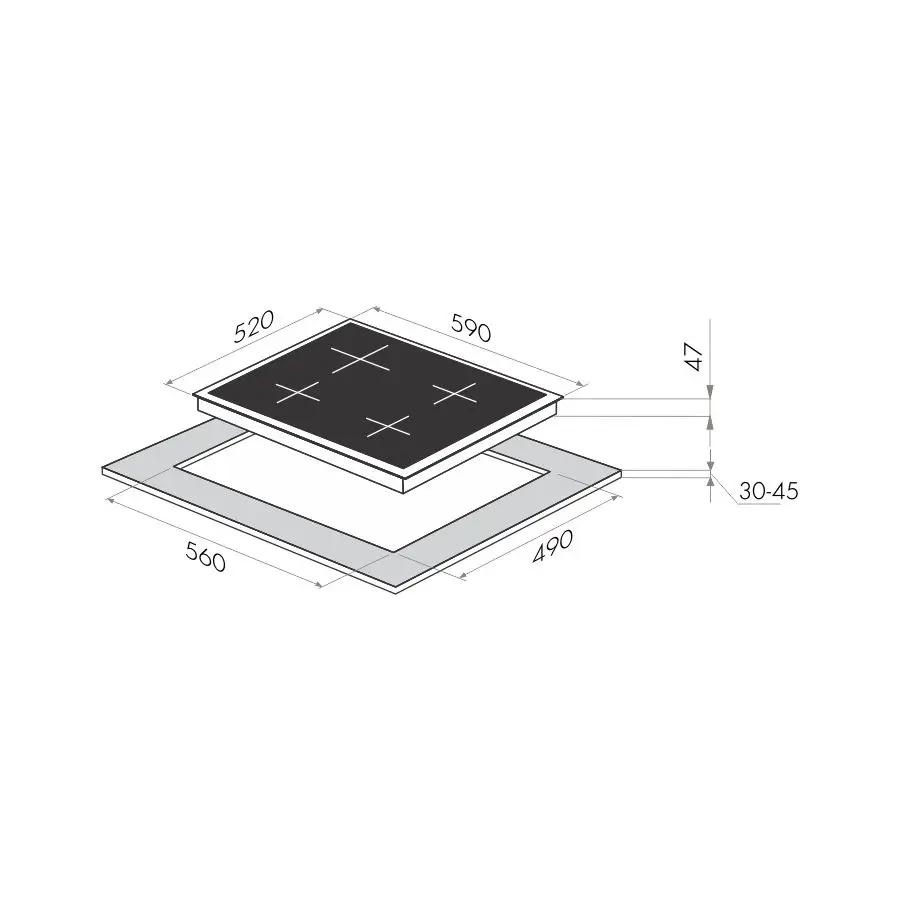 Стеклокерамическая panel MAUNFELD MVCE59.4HL.SZ-BK Black