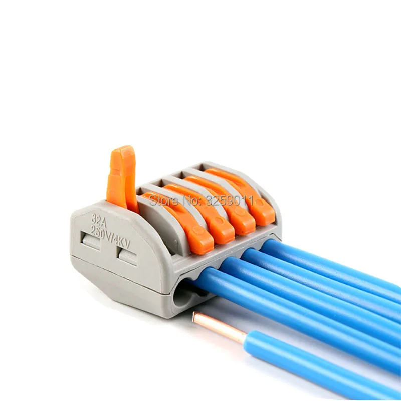 

1PCS Push Wire Connector Lever Terminal Block PCT-215 222-415 4 Pin Universal Compact Connectors Terminals 28-12 AWG