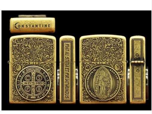

XGQ 3piece/lot zorr brand Z2008 3 side carving bronze father Constantine 1941b Oil Kerosene Retro Lighter