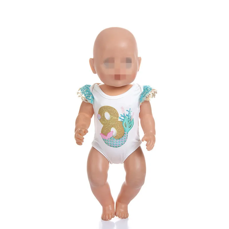 

Doll Clothes Born New Baby Fit 18 inch 40-43cm Doll Baby digital salmon swimsuit Mermaid accessories For Baby Gift