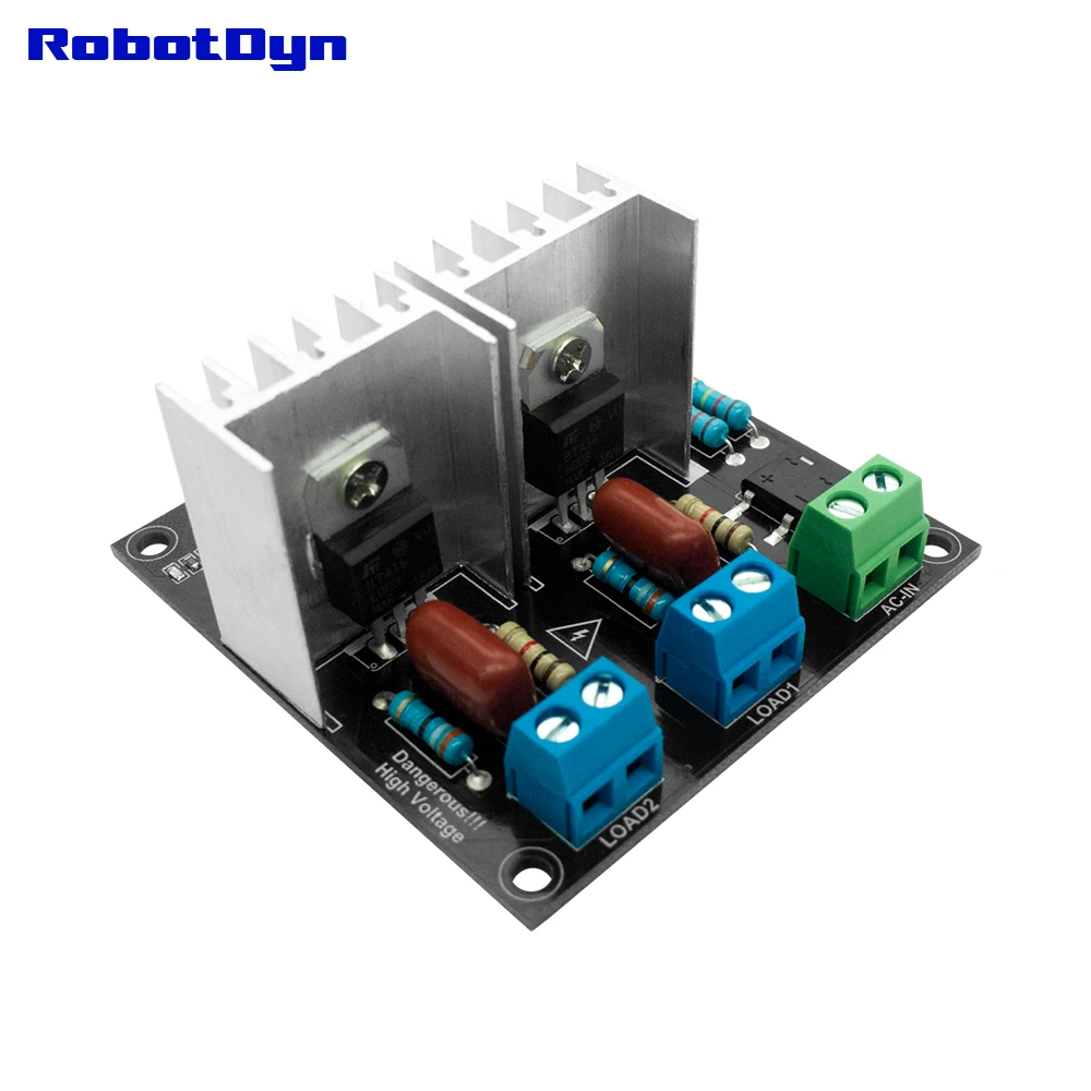 AC Light Dimmer Module, 2 Channel, 3.3V/5V logic, AC 50/60hz, 220V/110V