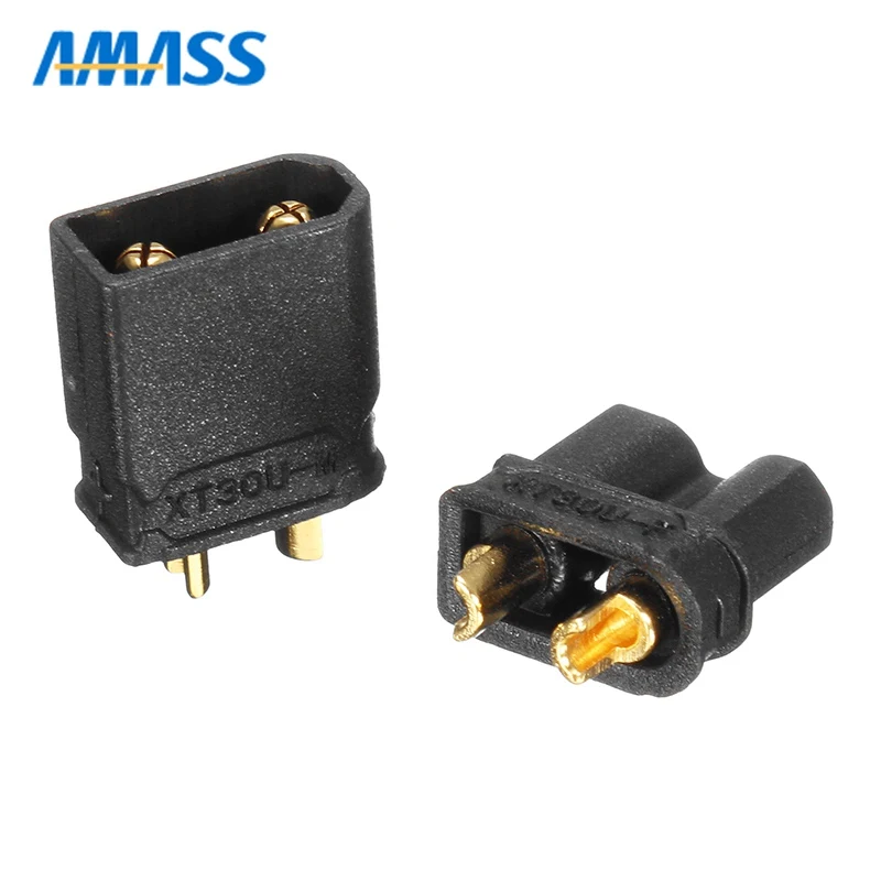 

AMASS XT30U Plug 2mm Black Female Male Banana Plug Connector for RC Models Toy Wire Cable Lipo Battery Charging Spare Parts
