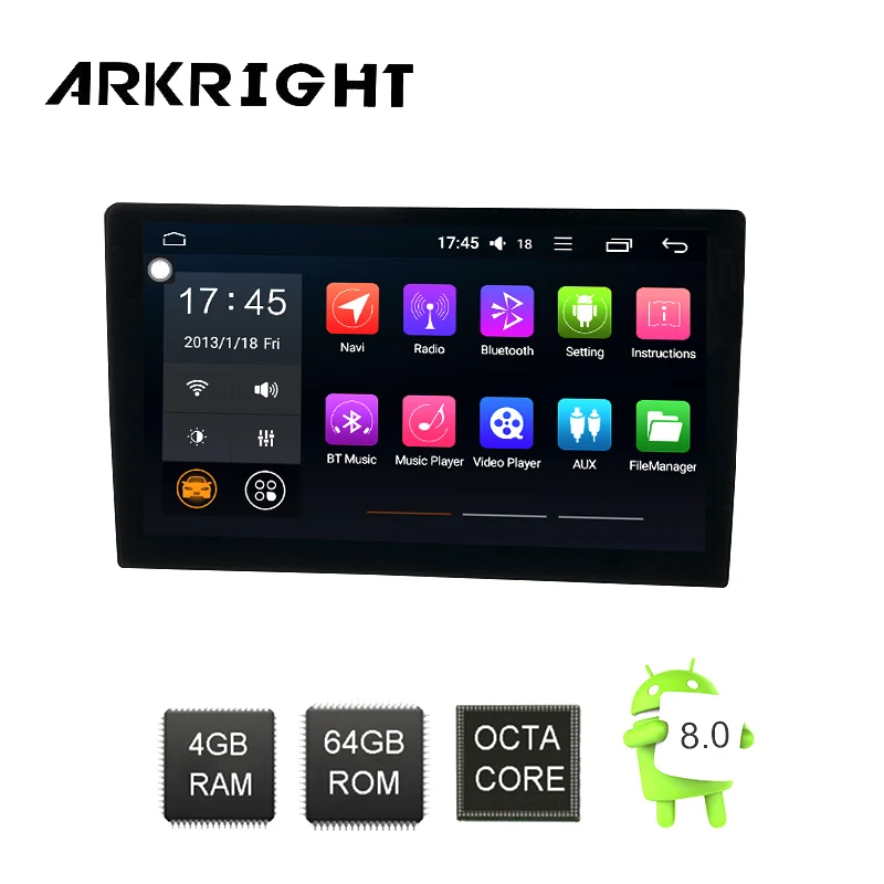 ARKRIGHT 10.1'' Android 8.1 Car Radio GPS car stereo for Toyota Corolla 2017 2018 IPS screen multimedia Player rear view camera