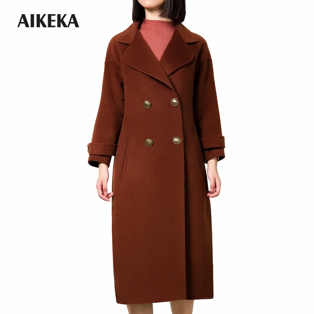 AIKEKA highgrade Pure Handmade 100cashmere trenchcoat cashmere coat