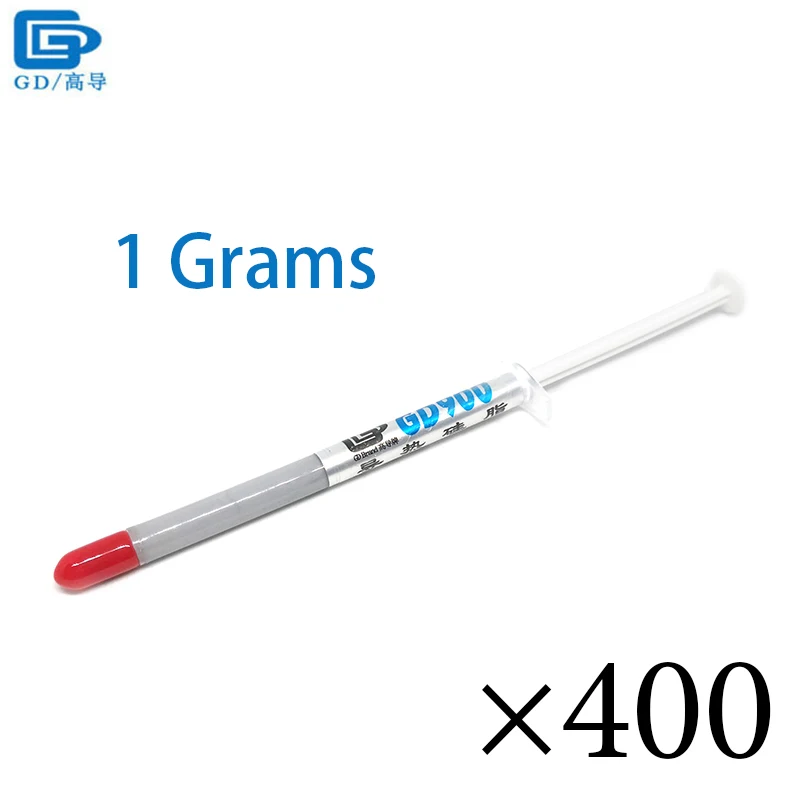 

GD900 Thermal Conductive Grease Paste Silicone Plaster Heat Sink Compound 400 Pieces High Performance Gray Net Weight 1 Gram SY1