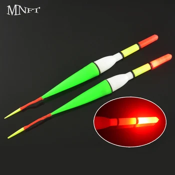 

MNFT 10Pcs Fishing Light Electron Drift Plastic Red LED Light Flashing Vertical Buoy Soft Tail Fish Floating Float