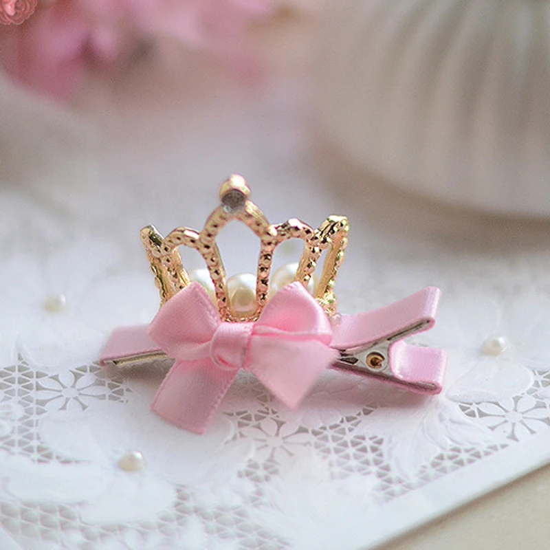 BalleenShiny 1 шт. дизайн блестящие стразы заколка для волос в форме короны для девочек Детские аксессуары для волос для маленьких детей принцесса кристальная повязка на голову - Цвет: Style 4 pink