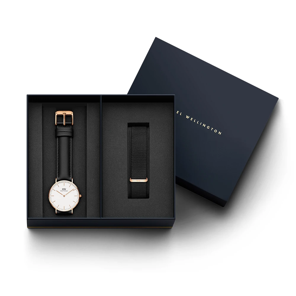 Наручные часы Daniel Wellington Classic Sheffield 36 мм RG White + часовой ремешок Cornwall для часов