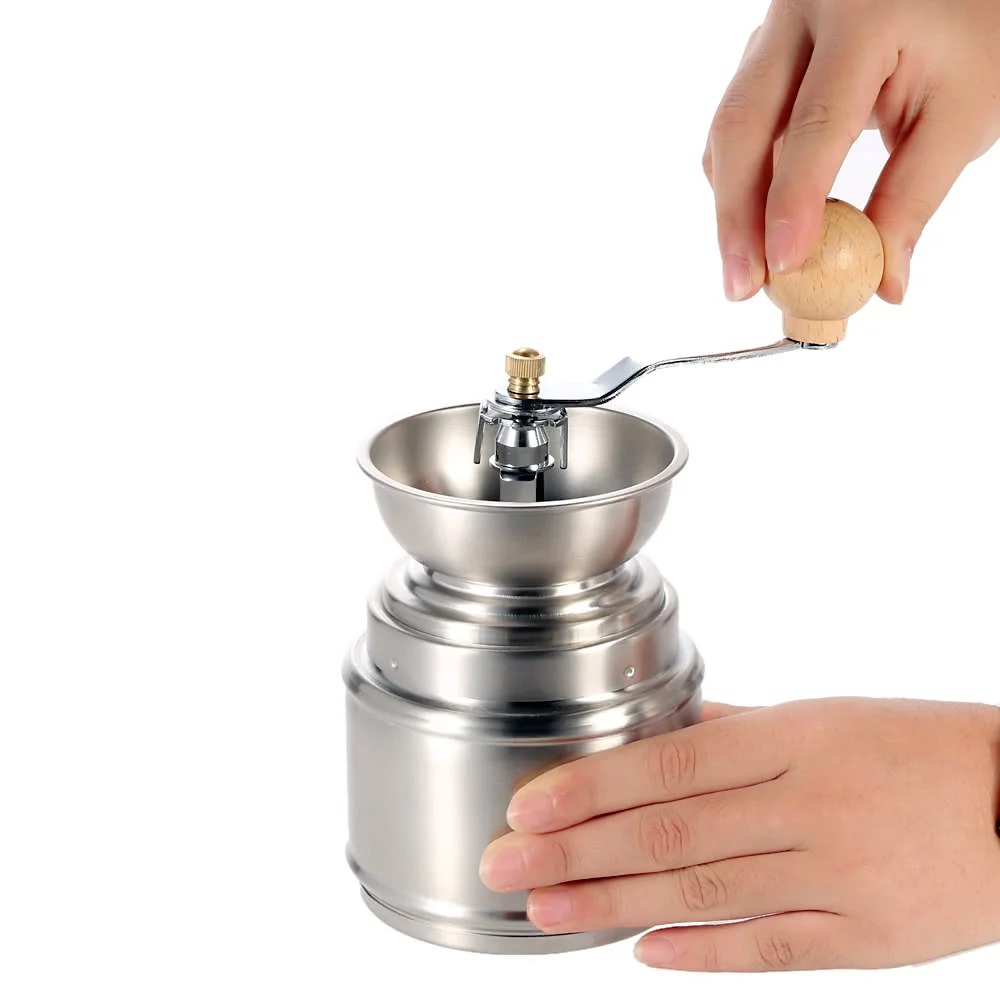 Classical Wooden Manual Coffee Grinder Stainless Steel Retro Spice Mini Burr Mill With High-quality Ceramic Millstone | Дом и сад