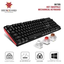 HEXGEARS GK705 Kailh BOX Switch 104 Keys Gaming Mechanical Keyboard Hot Swap Switch Anti-Ghosting LOL Keyboard e 3lue k727 104 keys mechanical keyboard black switch white