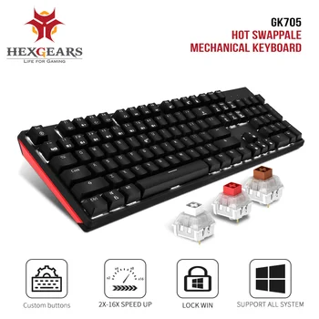 HEXGEARS GK705 Kailh BOX Switch 104 Keys Gaming Mechanical Keyboard Hot Swap Switch Anti-Ghosting LOL Keyboard hexgears x1 bluetooth keyboard rgb backlight pbt keycap kailh choc switch keyboard wireless portable mechanical keyboard