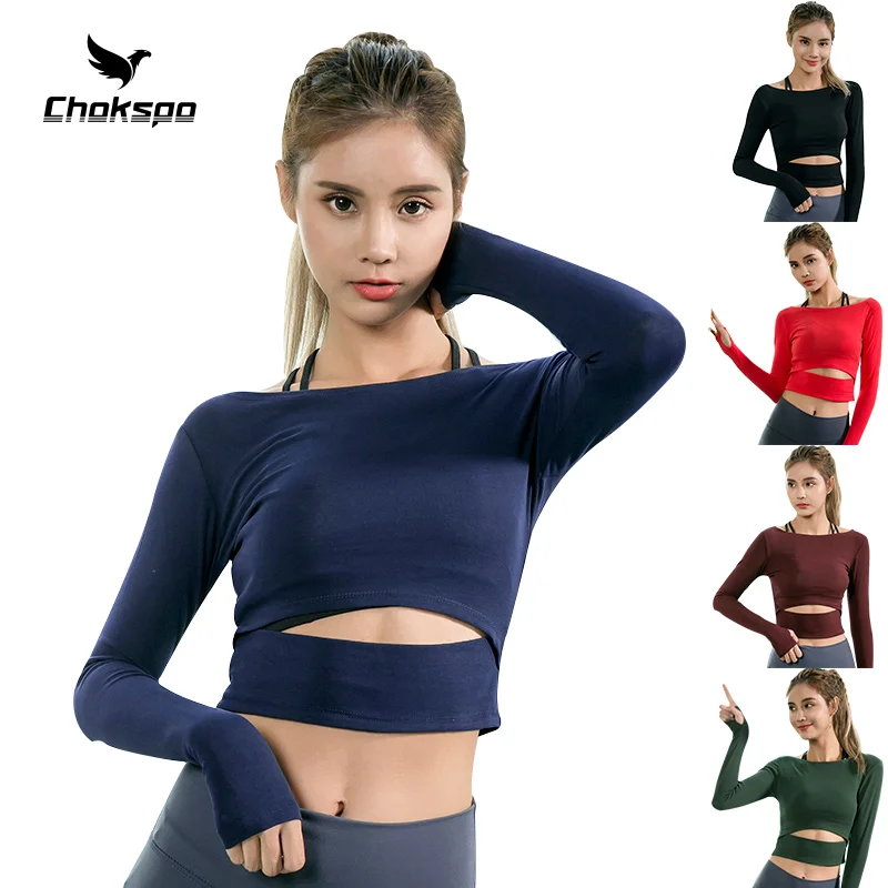 Chokspo Vrouwen Naadloze Йога рубашки Фитнес футболка центр Crop Top Roupa Para как Mulheres Тренировки