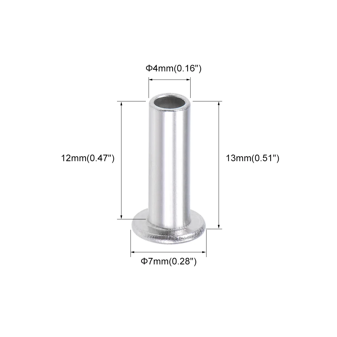 UXCELL 100 шт алюминиевые плоские головки полутрубчатые заклепки M2x12/M2.5x4/M2.5x10/M3x6/M3x9/M4x12/M4x20/M5x12/M6x12mm серебристые заклепки