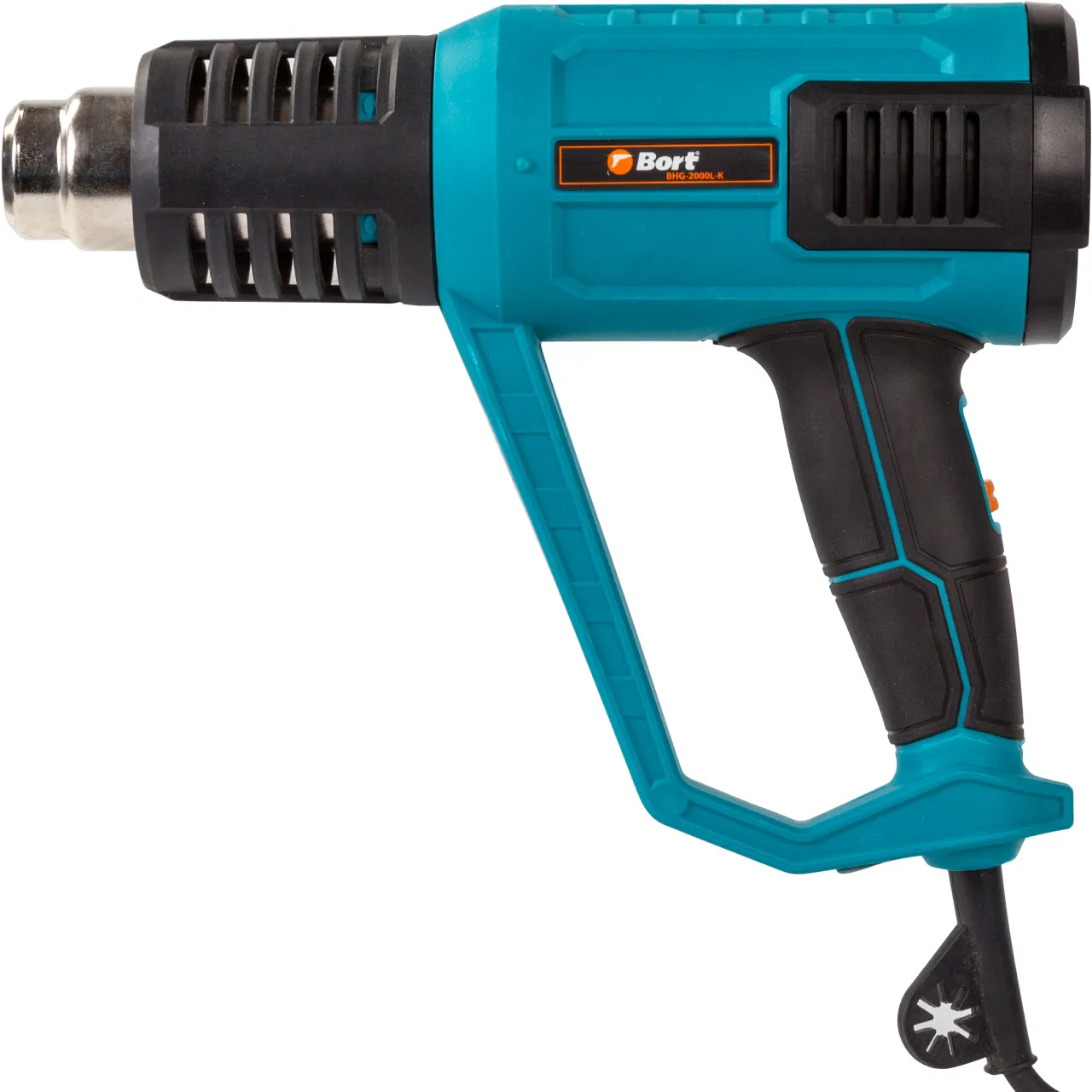 Фен технический Bort BHG-2000L-K (Мощность 2000 Вт, 2 режима работы, 80/600 °С, 480 л/мин, защита от перегрева)