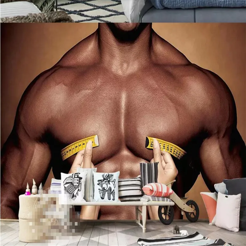 Fitness handsome guy muscle tooling background high-grade wall cloth manufacturers wholesale wallpaper mural photo wall Fitness handsome guy muscle tooling background high-grade wall cloth manufacturers wholesale wallpaper mural photo wall